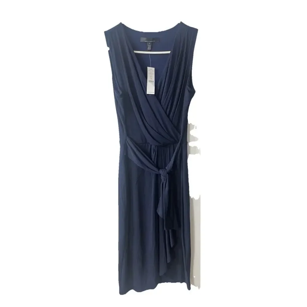 NWT $130 White house black market Dress Sleeveless Wrap Dress Womens WHBM 2